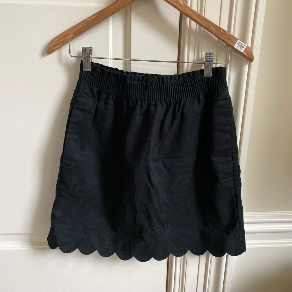 NWOT JCrew Cotton Linen Black Skirt Size 2